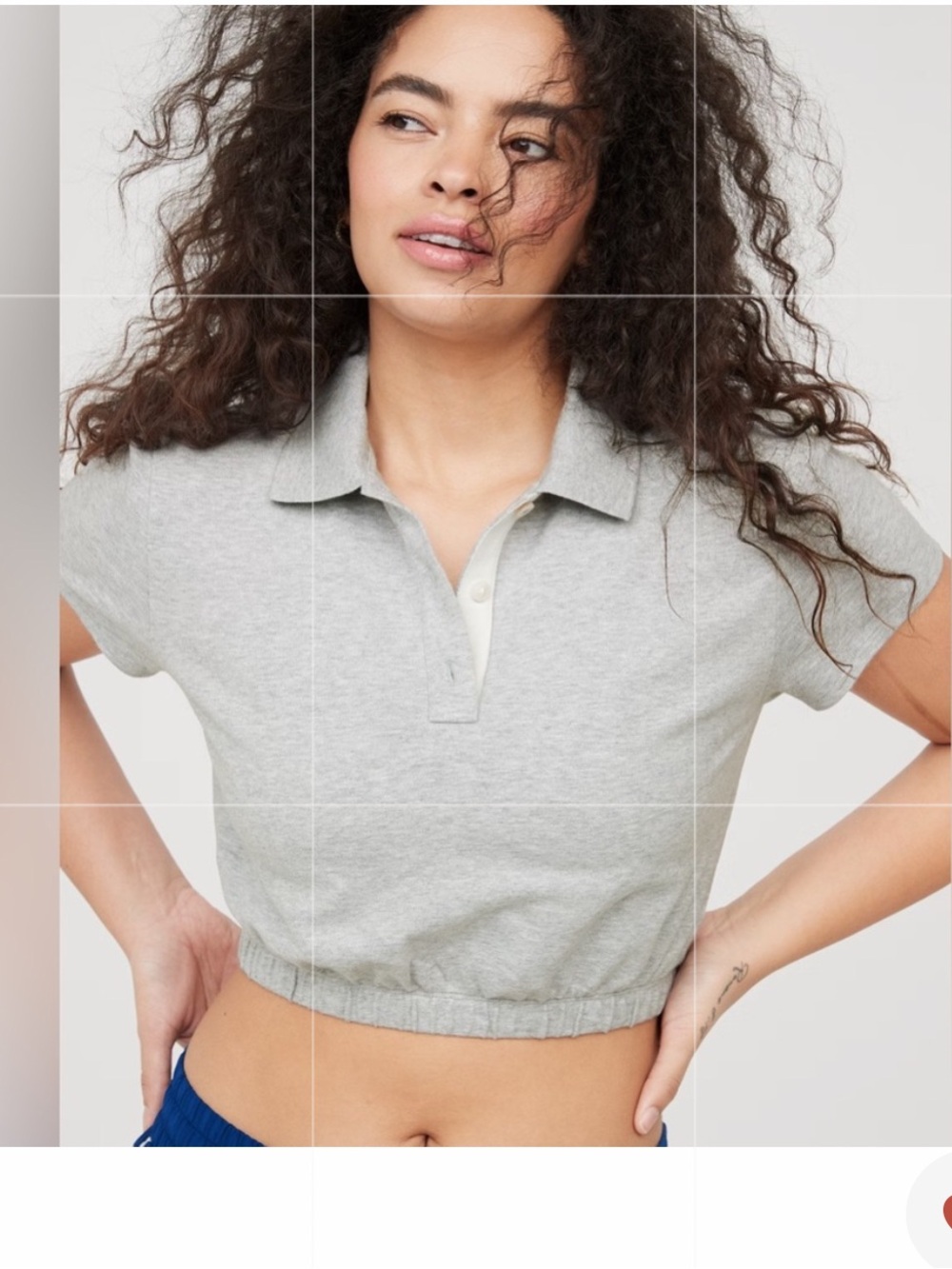 Aerie OFFLINE courtside bubble hem cropped polo